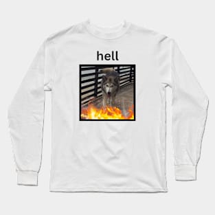 Husky Walking Hell Fire Simple Long Sleeve T-Shirt